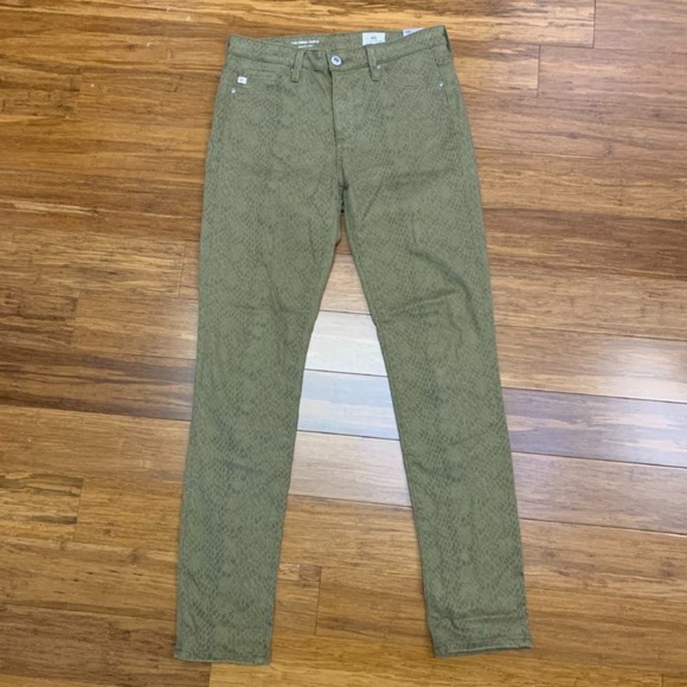 AG Adriano Goldschmied‎ Jeans Womens 26 Green Prima Ankle Cigarette Snake Print